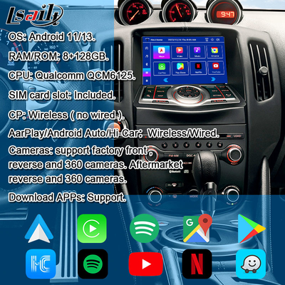 Interface multimédia HDMI 8G Android avec CarPlay, YouTube, Google Play, NetFlix Pour Nissan Patrol 370Z Quest, Android 13