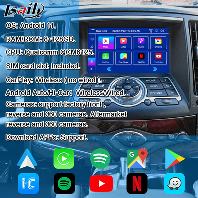 Interface multimédia Nissan pour 370GT, Skyline, Infiniti G37, Q40, Q60 Prise en charge de YouTube, CarPlay, écran de repose-tête
