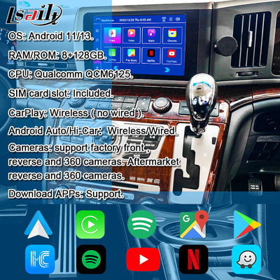 Lsailt 8G Android Smart Infotainment Module pour Nissan Elgrand E51 Série 3 Prise en charge du CarPlay, de YouTube, de l'écran de repose-tête