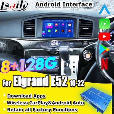 Module d'info-divertissement intelligent Android 13 8G pour Nissan Elgrand E52 2010-incluant CarPlay, YouTube, écran à dossier de tête