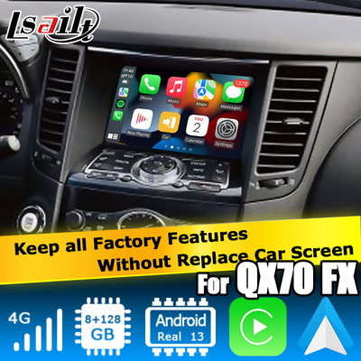 Android 13 Navigation Interface vidéo pour voiture Prise en charge Waze / Youtube Pour Infiniti QX70 / FX50 FX35 FX37