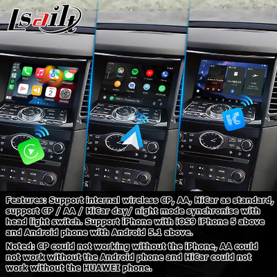 Android 13 Navigation Interface vidéo pour voiture Prise en charge Waze / Youtube Pour Infiniti QX70 / FX50 FX35 FX37