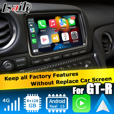 Android 13 8+128 Navigation sans fil carplay interface vidéo automatique Android pour Nissan GT-R GTR R35
