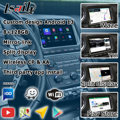 Android 13 8+128 Navigation sans fil carplay interface vidéo automatique Android pour Nissan GT-R GTR R35