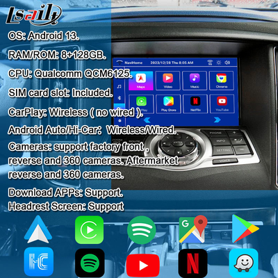 Lsailt 8G Interface vidéo CarPlay et Android pour Nissan Maxima 09-15 Infiniti G37 avec Google, YouTube, NetFlix