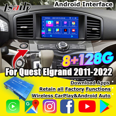 Lsailt Android 13 Module d'infodivertissement Android intelligent pour Nissan Quest 2011-2022 Prise en charge du jeu sans fil CarPlay, NetFlix