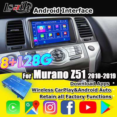Lsailt 8G Interface multimédia CarPlay/Android pour Nissan Murano, Quest, Patrol Infiniti QX avec NetFlix, Google Map
