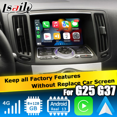 Infiniti série G Skyline G37 G25 G35 Q40 V36 Android 13 interface vidéo avec le jeu de voiture Android auto
