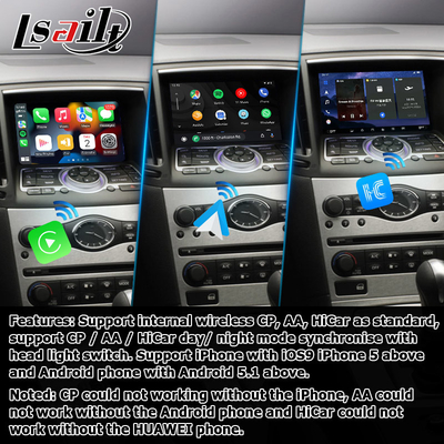 Infiniti série G Skyline G37 G25 G35 Q40 V36 Android 13 interface vidéo avec le jeu de voiture Android auto