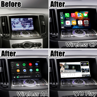 Infiniti série G Skyline G37 G25 G35 Q40 V36 Android 13 interface vidéo avec le jeu de voiture Android auto