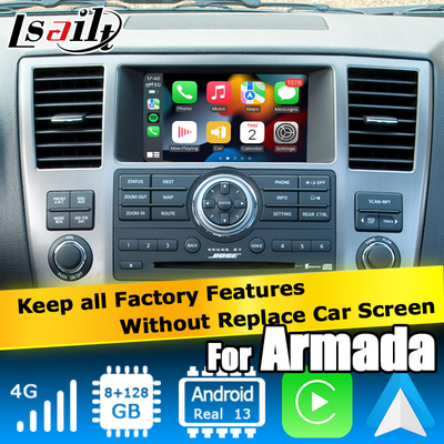 Nissan Armada TA60 interface vidéo multimédia Android de style usine, prise en charge sans fil Carplay Android Auto