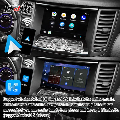 Lsailt 8G Interface multimédia Android pour Infiniti QX70 FX35 FX37 2008-2017 intégré sans fil CarPlay, Android Auto