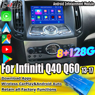 Lsailt 8G Interface multimédia Android pour Infiniti Q40 Q60 G37 G35 Module d'infodivertissement intégré CarPlay sans fil