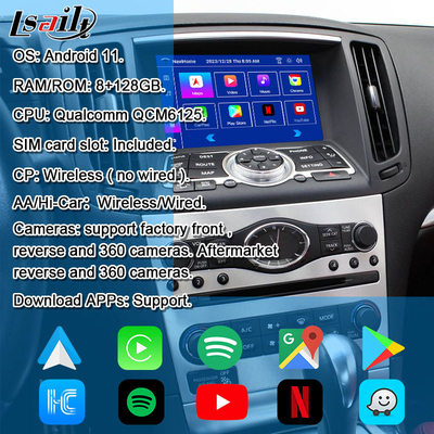 Lsailt 8G Interface multimédia Android pour Infiniti Q40 Q60 G37 G35 Module d'infodivertissement intégré CarPlay sans fil