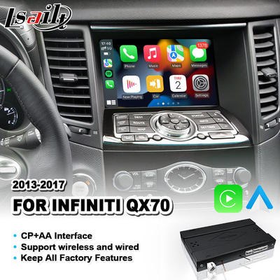Lsailt Wireless Android Auto Mirrorlink Interface de jeu de voiture pour l'Infiniti QX70 2013-2017