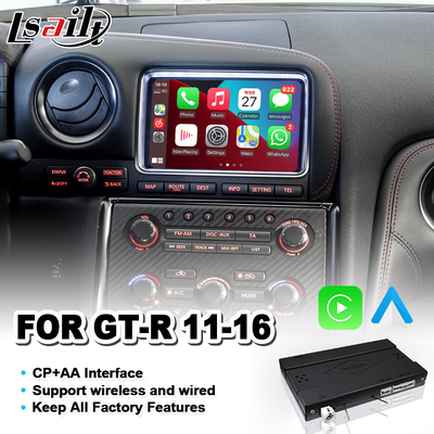 Lsailt Android Auto CP AA OEM Intégration Interface vidéo Carplay pour Nissan GTR GT-R R35 2011-2016