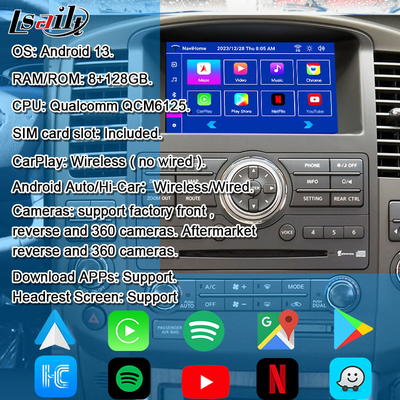 Lsailt OEM Intégration Android Interface vidéo multimédia pour le Pathfinder R51 Nissan Navara D40 CarPlay et Android Auto Retrofit