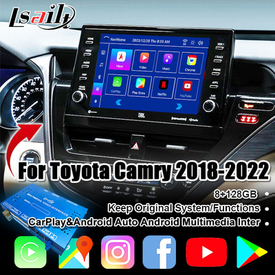 Lsailt 8G Module d'infodivertissement Android sans fil CarPlay pour Toyota Camry TOUCH3 2018-2021 Sienna Prise en charge de YouTube, NetFlix, 360 caméras