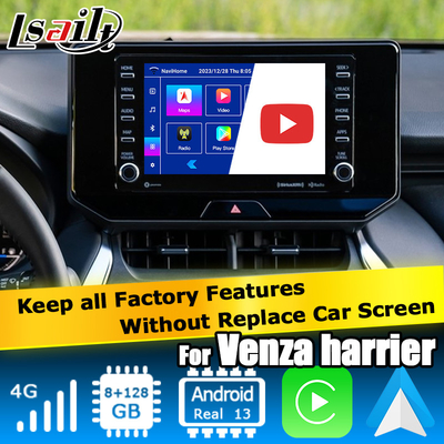 Toyota Harrier Venza Android 13 interface vidéo multimédia 2019-présent sans fil carplay android auto