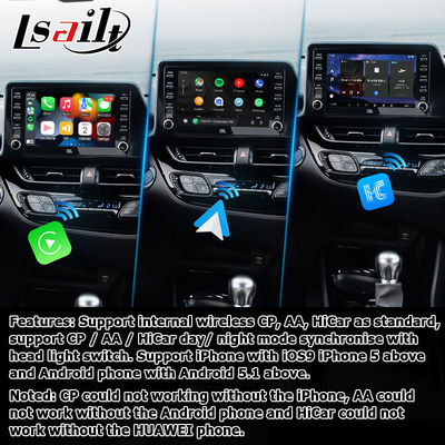 Interface multimédia Android 13 pour Toyota C-HR CHR avec Android Auto et CarPlay