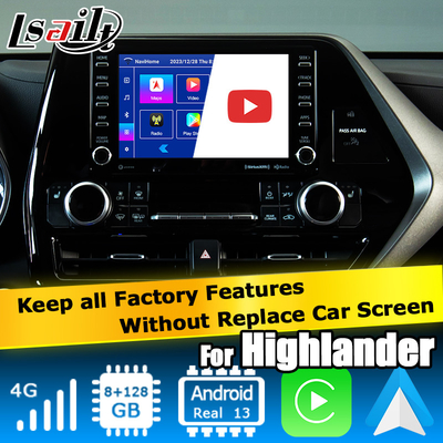 Interface vidéo de voiture carplay sans fil Android auto Android 13 TOYOTA Highlander