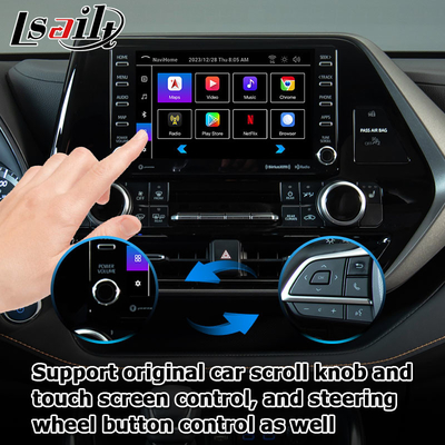 Interface vidéo de voiture carplay sans fil Android auto Android 13 TOYOTA Highlander