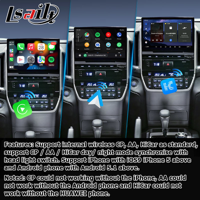 Boîte de navigation Android 13 pour voiture pour Toyota LC200 GXR Unité Fujitsu Carplay waze youtube vue arrière etc.