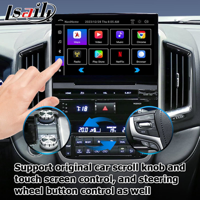 Boîte de navigation Android 13 pour voiture pour Toyota LC200 GXR Unité Fujitsu Carplay waze youtube vue arrière etc.