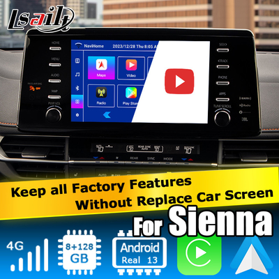 Interface vidéo multimédia pour voiture Interface de lecture automatique Android Pour TOYOTA Sienna