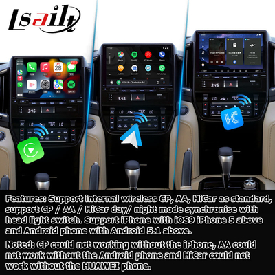 Interface vidéo Android 13 pour Toyota Land Cruiser LC200 GXR avec vue arrière WiFi carplay android auto