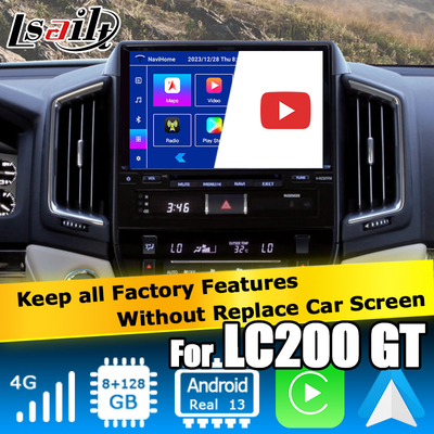 Interface vidéo Android 13 pour Toyota Land Cruiser LC200 GXR avec vue arrière WiFi carplay android auto