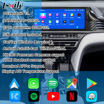Android 13 Interface vidéo multimédia pour Toyota Camry 2025 Sienna RAV-4 OEM Module d'infodivertissement réaménagé Inclus YouTube, NetFlix, Google Play
