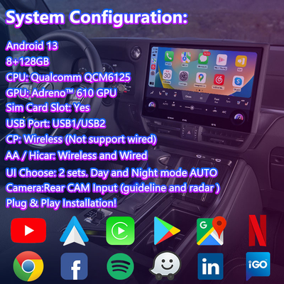 Lsailt Android Carplay Interface vidéo multimédia pour 2024-présent Lexus GX GX550