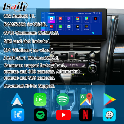 Android 13 Interface vidéo Lexus Mise à niveau de l'écran OEM pour LM350 LM500H NX RX ES Kit de remise à niveau Inclus YouTube, NetFlix,CarPlay sans fil