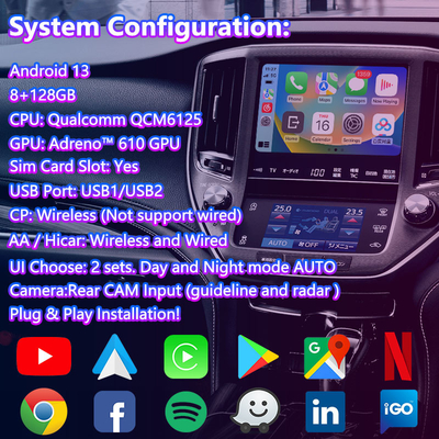 Interface vidéo multimédia Android pour 2012-2018 Toyota Crown S210 AWS210 GRS210 GWS214 Majesta Athlete