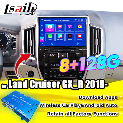 Interface multimédia Android pour Land Cruiser GX_R 2018-2021 LC200 sans fil Apple CarPlay et mise à niveau Android Auto Retrofit