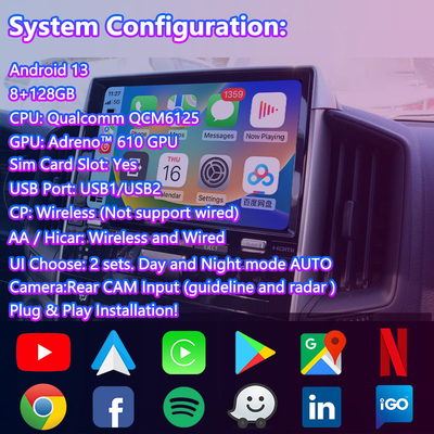 Interface vidéo multimédia Android Lsailt pour Toyota Land Cruiser LC200 GX-R LC 200 GXR 2018-2022