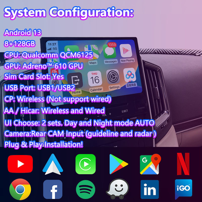 Interface vidéo multimédia Android Lsailt pour Toyota Land Cruiser LC200 GXR GX-R FST LC 200 2018-2022
