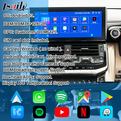 Module de mise à niveau Android OEM Lsailt pour Land Cruiser 300 2022-Présent Intégration d'interface Android YouTube, Waze, Play Store