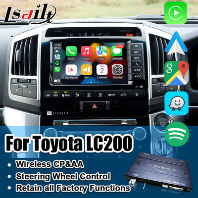 Interface Apple CarPlay Plug and Play pour Land Cruiser 200 2013-2021 Multilingue, Caméra 360, Support Caméra de Recul