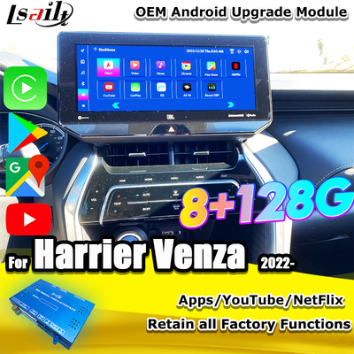 Module de mise à niveau Android OEM Lsailt pour Harrier Venza Toyota 2022 - Interface multimédia Android 12,3 pouces avec YouTube, NetFlix