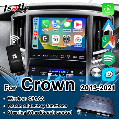 Lsailt Interface Apple CarPlay sans fil pour Crown S210 2013-2016 AWS210 GRS210 GWS214 GWS215 Majesta Athlete Royal Saloon Support Caméra arrière, Android Auto