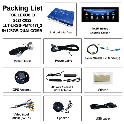 Écran Android Lexus 10,25 pouces Qualcomm 8 cœurs GPS Navigation CarPlay Affichage pour Lexus IS300 IS250 IS350 2020-2023