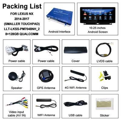 Écran Android Lexus 8 cœurs Qualcomm pour système multimédia LEXUS NX200T NX300H 2014-2021, compatible avec le contrôle par joystick et bouton rotatif, YouTube, Google Play, CarPlay
