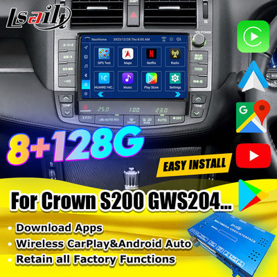 Interface multimédia Android 13 pour Toyota Crown S200 URS206 modèle 2008-2012 Module de mise à niveau Android inclus YouTube, NetFlix, Google Map