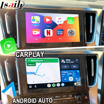 Module de mise à niveau automatique sans fil Apple CarPlay / Android pour Alphard Série 30 Vellfire Toyota Prise en charge de la radio FM, de l'a/c, du miroir, des caméras