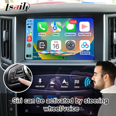 Q50 Q60 Module de mise à niveau OEM Apple CarPlay Intégration de la mise en miroir du téléphone mobile, Affichage de la température AC, Google Map, Spotify