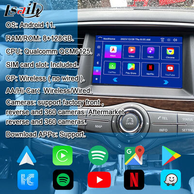 Interface multimédia Android 8G Lsailt pour Nissan Patrol 2020-2023 Module de mise à niveau Android intégré avec Google Map, CarPlay, YouTube