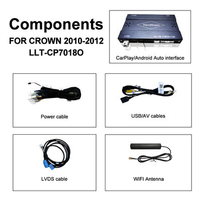 Box Apple CarPlay sans fil pour le Crown S200 RS204 GWS204 URS204 URS206 Majesta XV Athlete Saloon Toyota intégré Android Auto