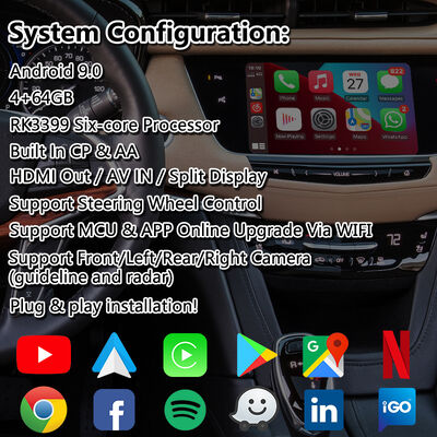 Interface Multimédia Vidéo Lsailt Android pour Système CUE Cadillac XT5 Platinum 2016-2019